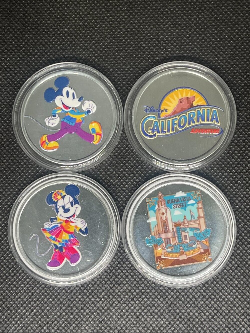 Disney California Adventure 25th Anniversary Colorized Medallion Set
